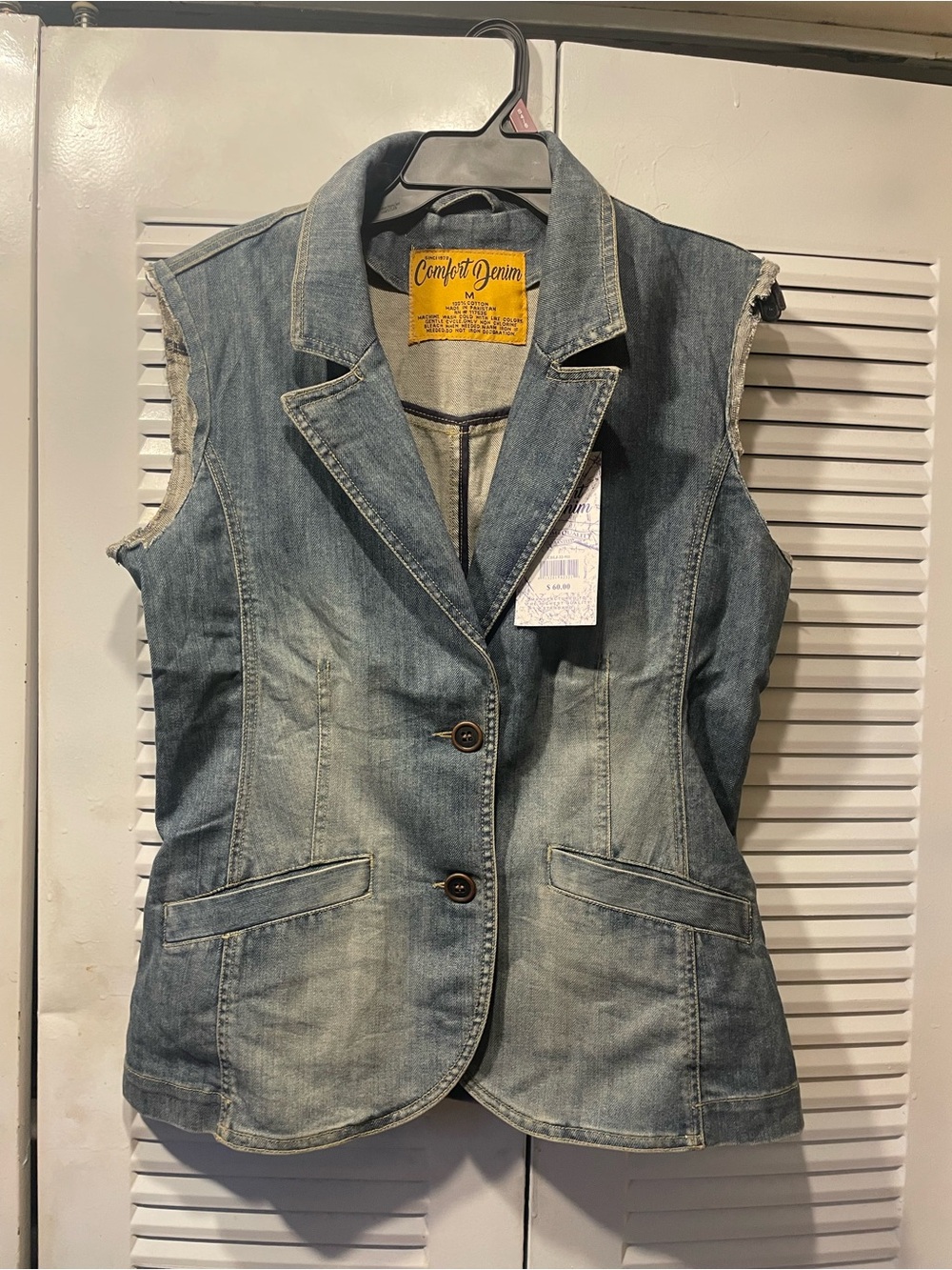 Comfort Denim Women’s Sleeveless Light Blue Denim Vest